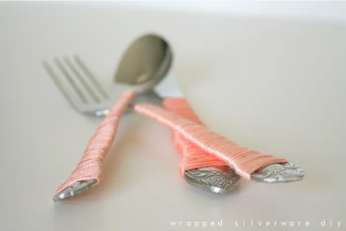 DIY Cubiertos envueltos en hilo