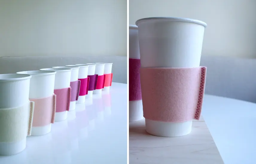 Fundas de fieltro para vasos