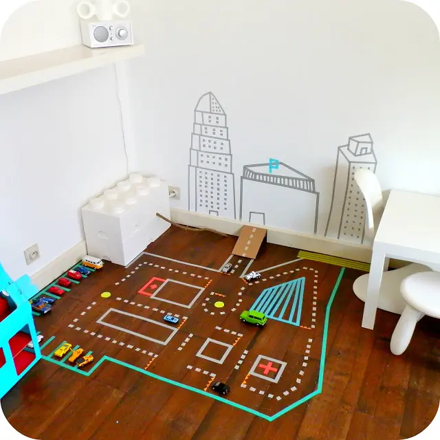 Carreteras y juegos hechos con Washi tape