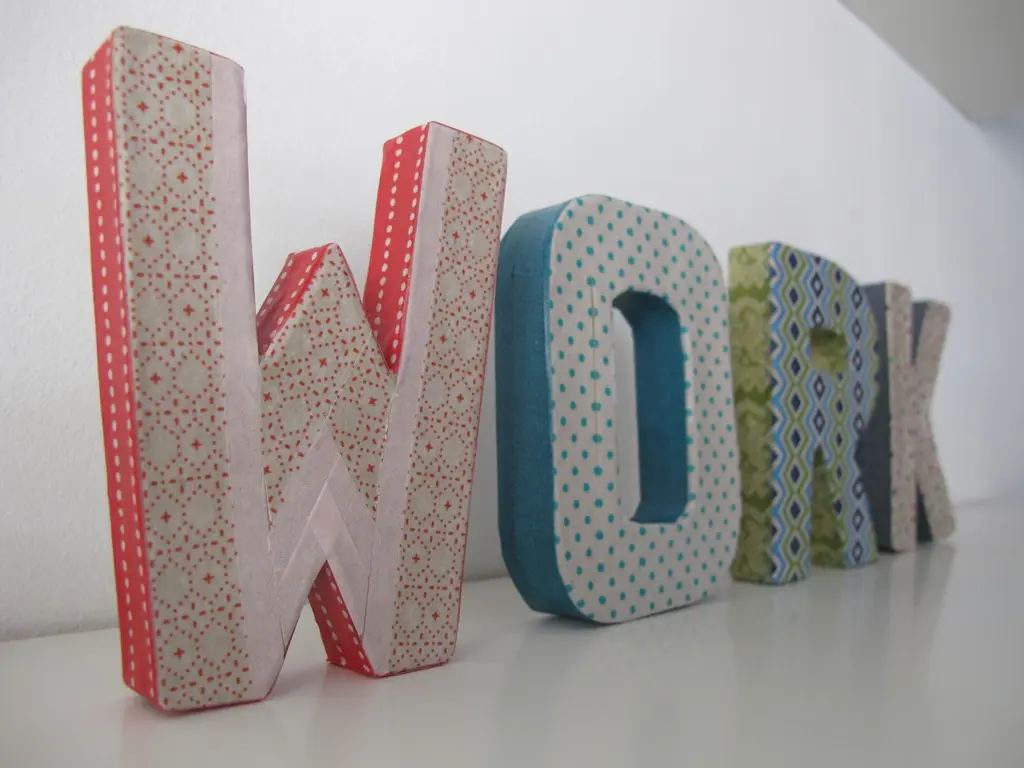 DIY Tutorial letras cartón y washi tape