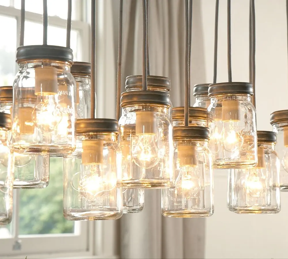 DIY Cómo hacer una lámpara con botes de cristal