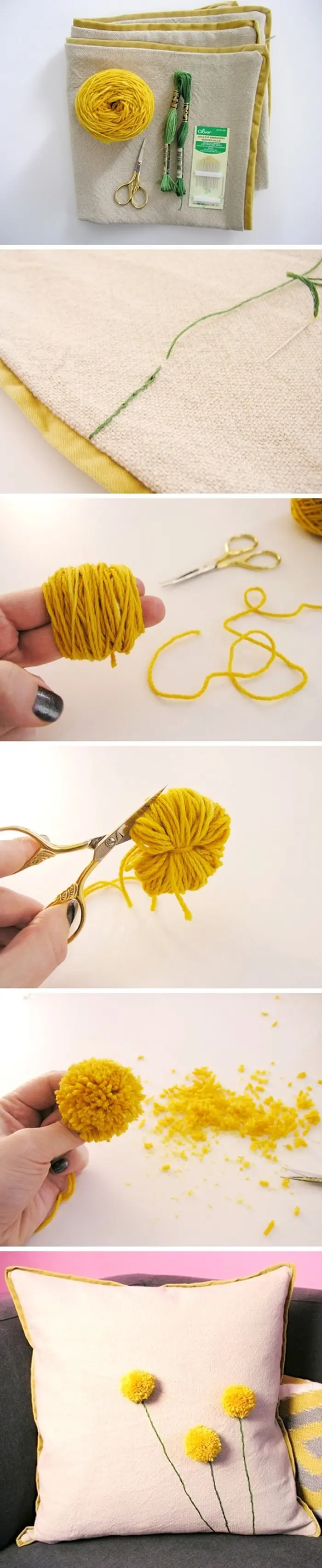 COJIN CON POMPONES