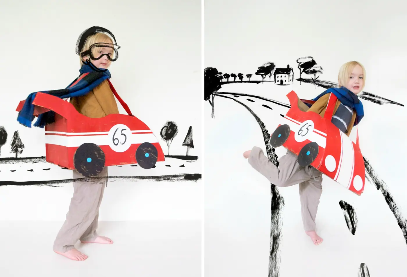 coche carreras carton
